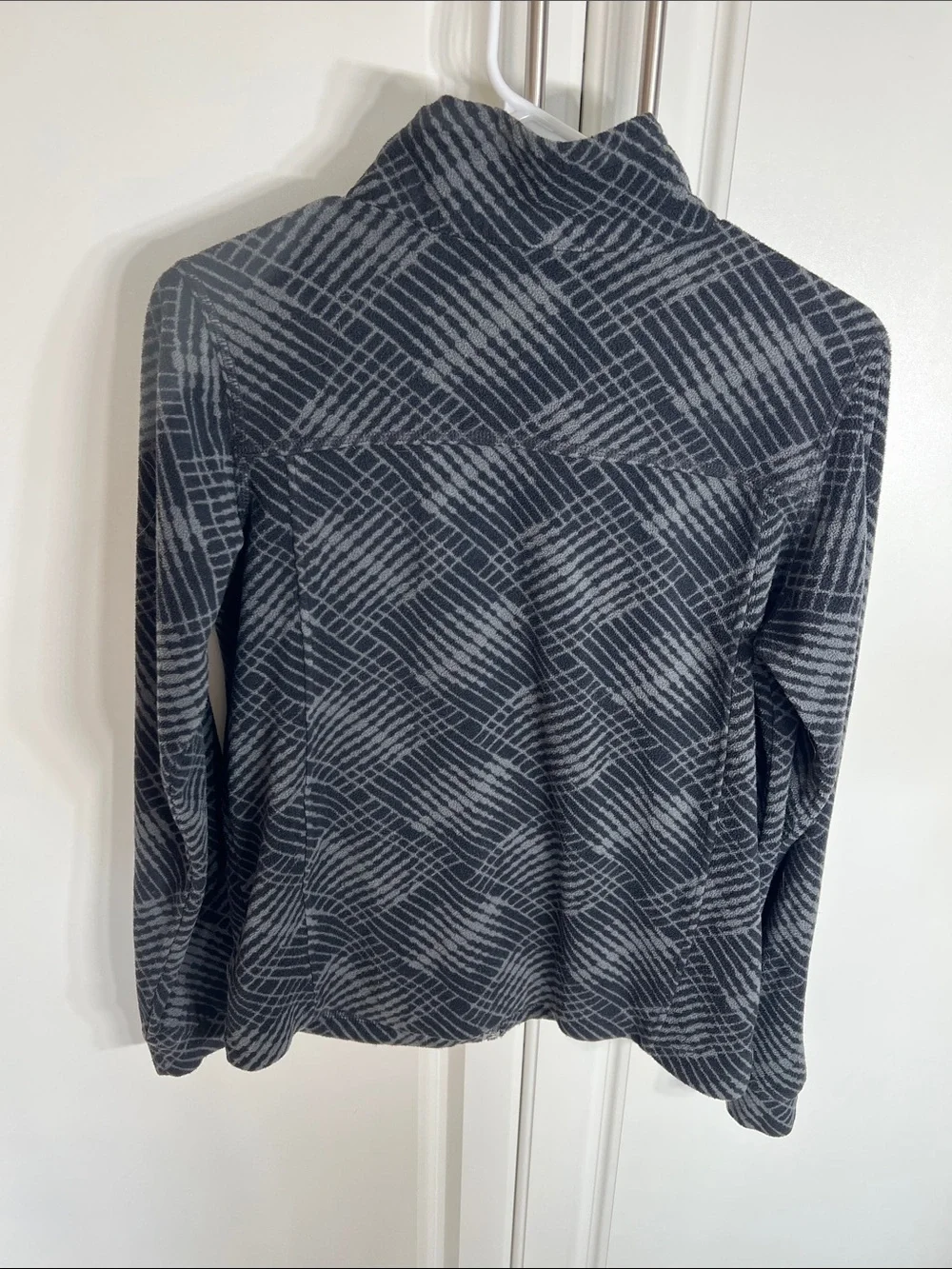 Columbia Black & Gray Patterned Full-Zip Teddy Fleece Jacket